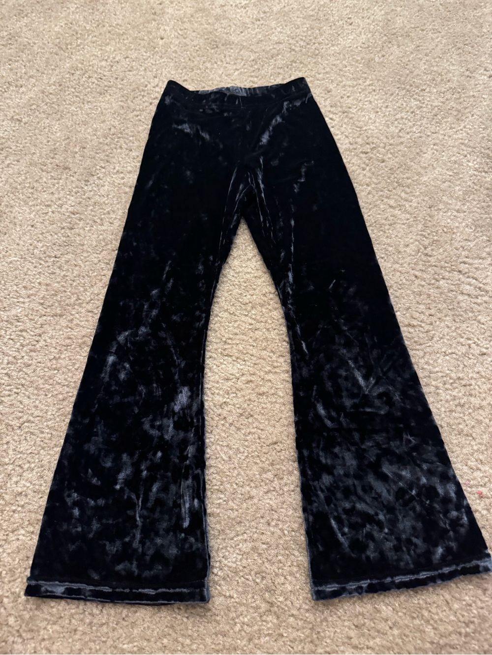 Black Velvet Flare Kids Pants- size 6/7